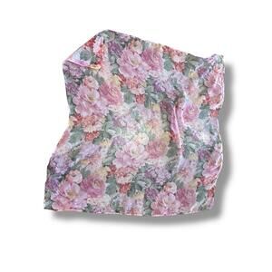 Sheer Floral Square Scarf